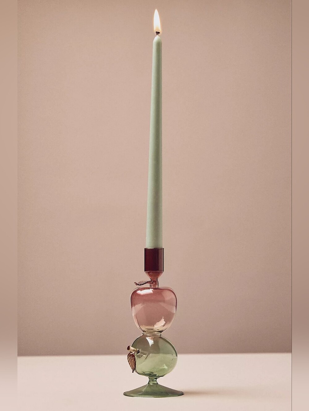 Anthropologie Harvest Fruit Icon Glass Candle Holder